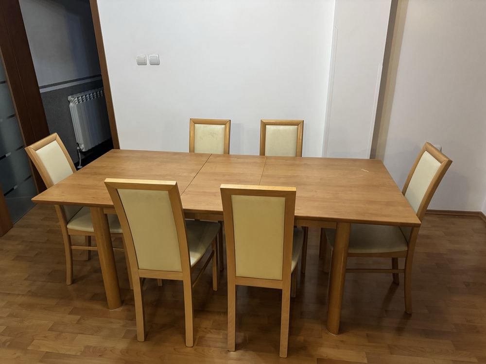 Маса за трапезария разтегателна + 6 стола
