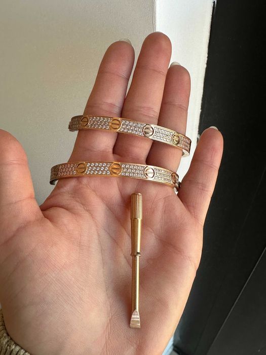 Bratara Cartier full cristale 16 dama rose