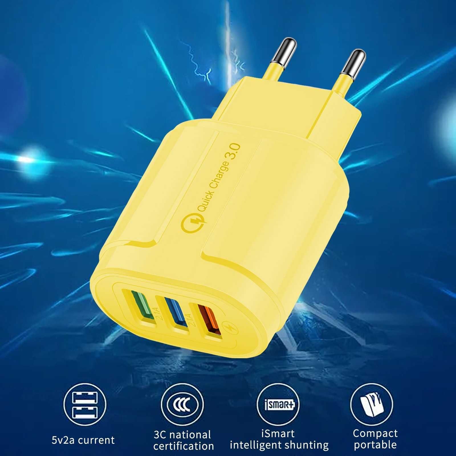 Incarcator pentru telefon cu 3 porturi USB 5V 2.1A