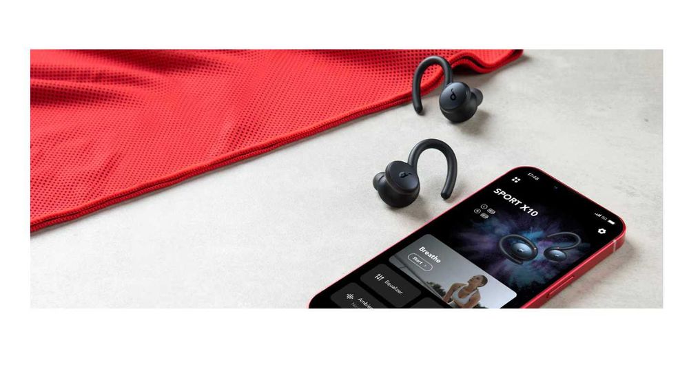 Casti wireless Anker Soundcore Sport X10, ANC, IPX7, Negru