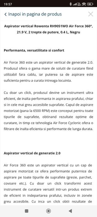 Aspirator vertical ROWENTA