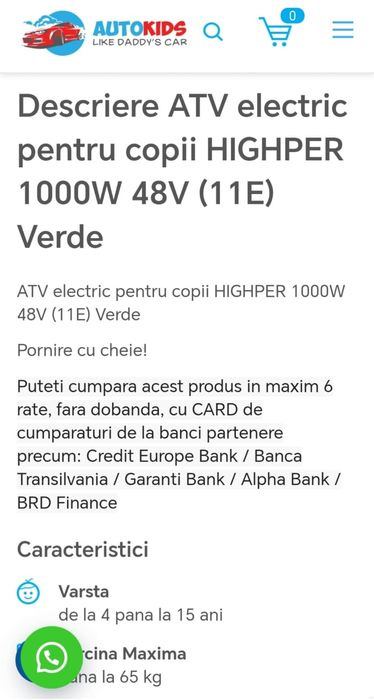 ATV electric copii