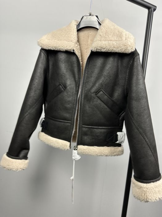 MANGO УНИКАЛНО дамско палто / яке  с каракул