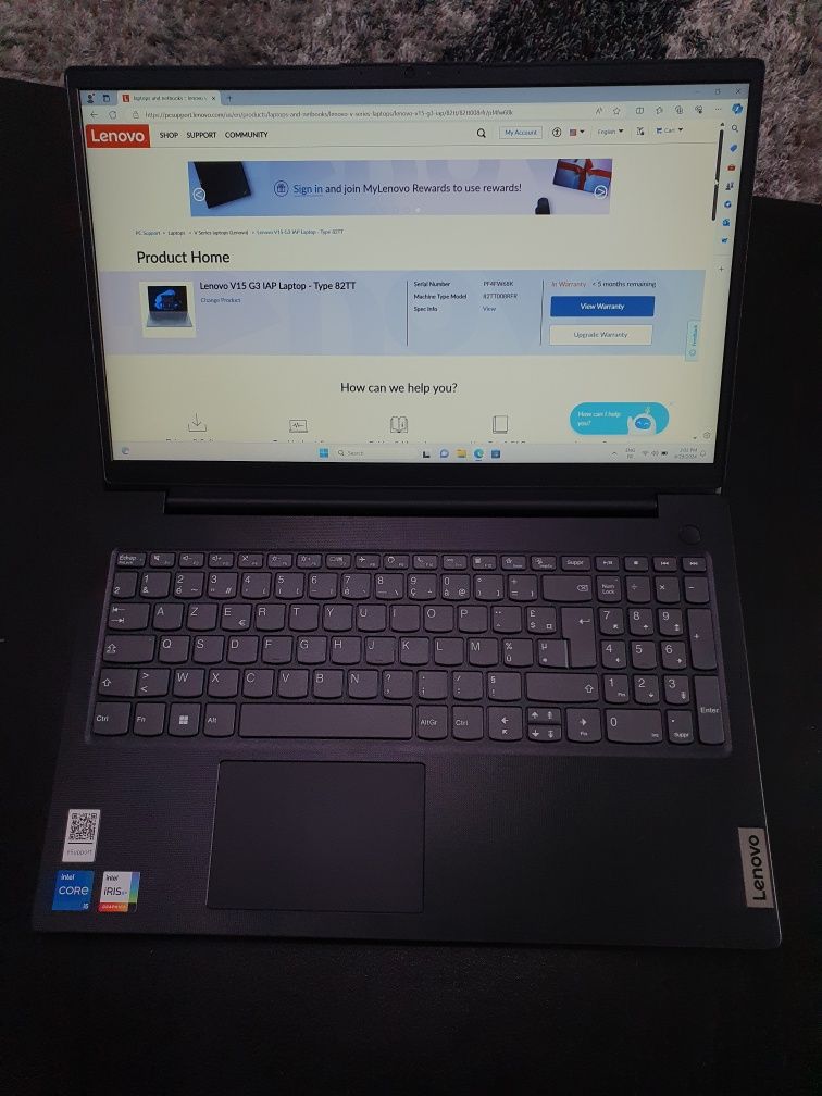 Laptop(Ca Nou) Lenovo, Ecran 15"FHD,Cpu i5 gen12,Ram 16gb,SSD 512gb