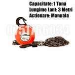 Macara Scripete Troliu Palan Ridicare Manuala 1 2 3 Tone Lant 3 Metri