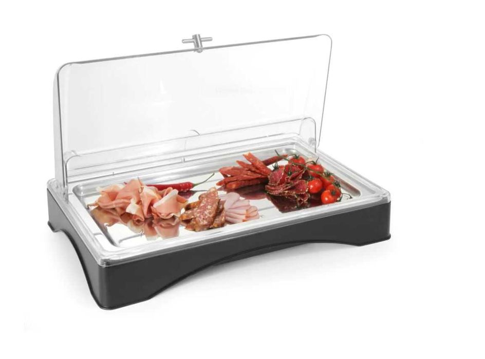 Platou servire bufet, cu tava inox + capac rolltopt -3 bucăți