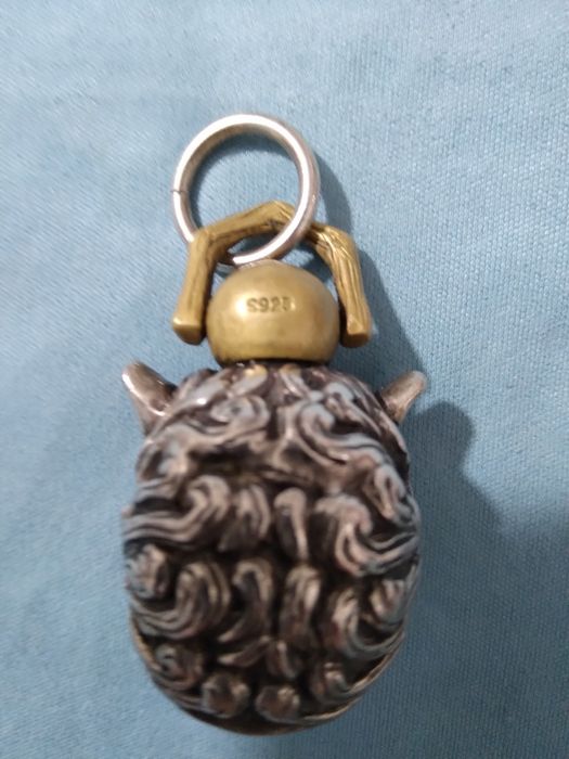 Pandant cap Dragon din argint 925 poleit cu aur