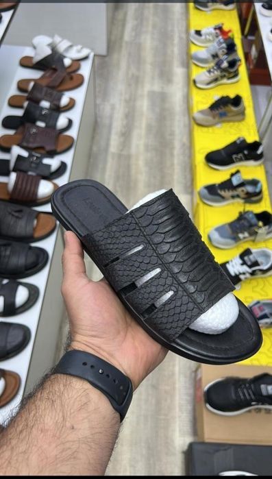 Шлепки кожаные мужские Турция