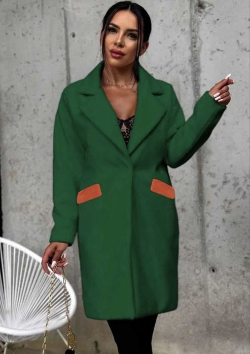 Дамско палто в зелено р-р М