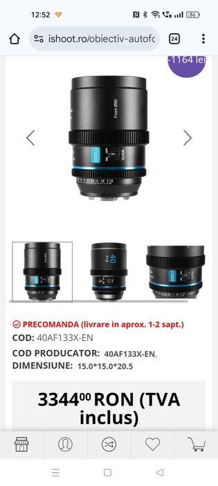 Sirui 40mm t1.8 1.33x E Mount Nou