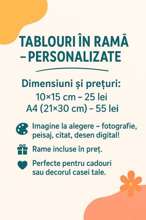 Tablouri in rama personalizate
