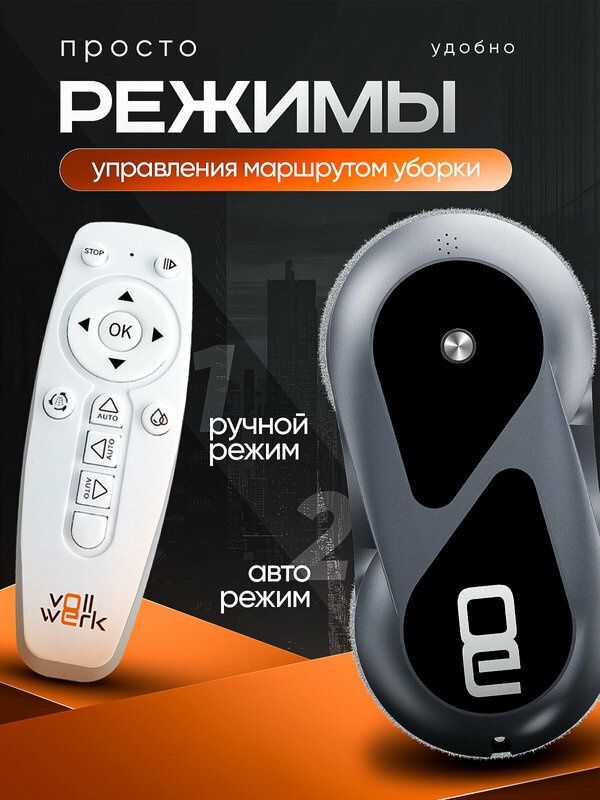 Робот-мойщик для окон Smart Black, с двойным распылением, 18 салфеток,