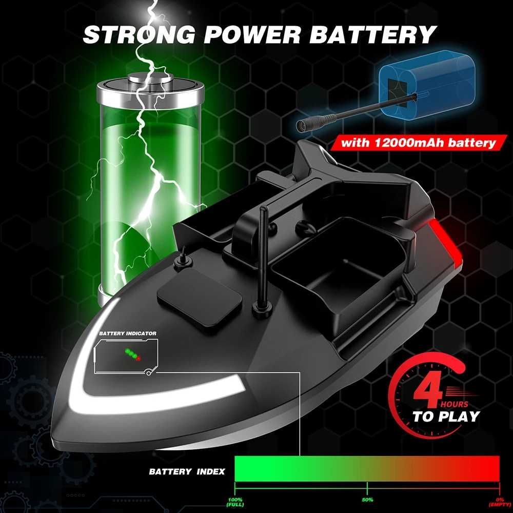 Лодка за захранка с GPS Flytec V020 – 12000 mAh, 3 контейнера за стръв
