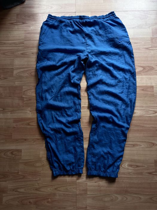 Pantaloni pants sweats joggers cuffed vintage oversize Nike blue nylon