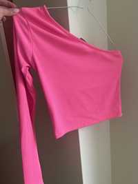 розова блуза без един ръкав