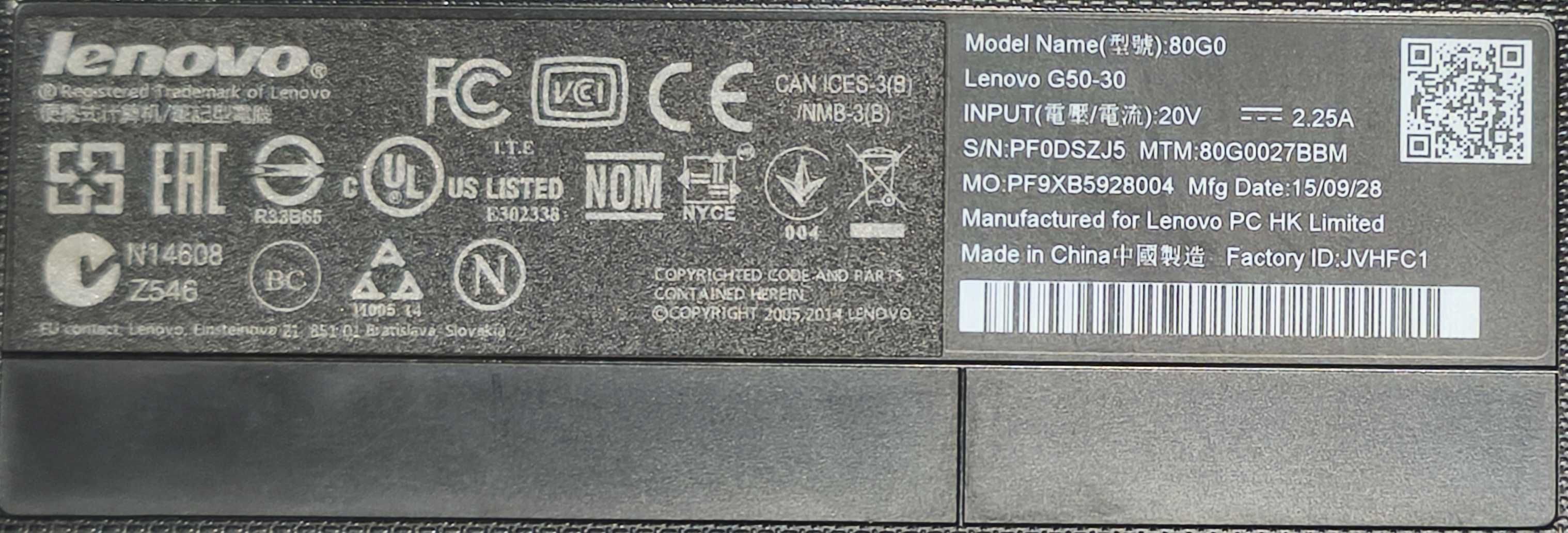 Лаптоп Lenovo G50-30