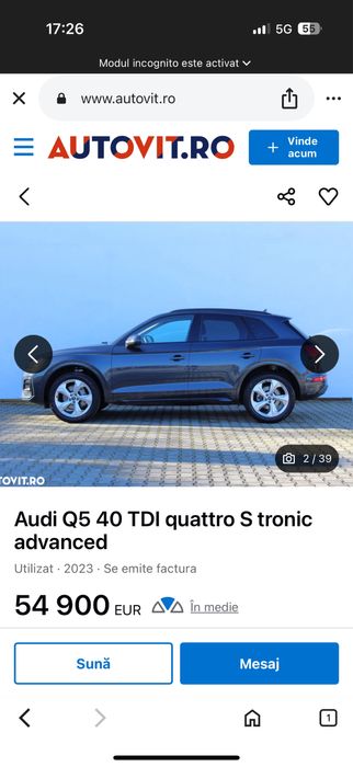 Jante oem 5x112 Audi Q5/SQ5 R20
