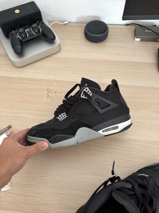 Jordan 4 canvas black