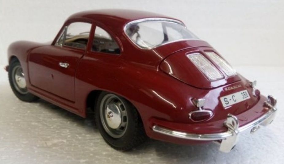 Porsche 356B roșu, macheta auto 1:18 bburago