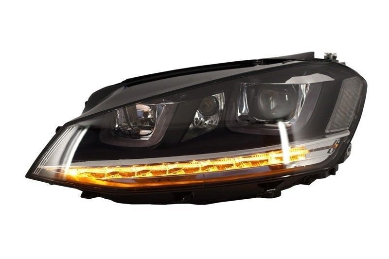 Faruri 3D LED compatibil cu VW Golf VII (2012-2017) R-Line LED Semnali