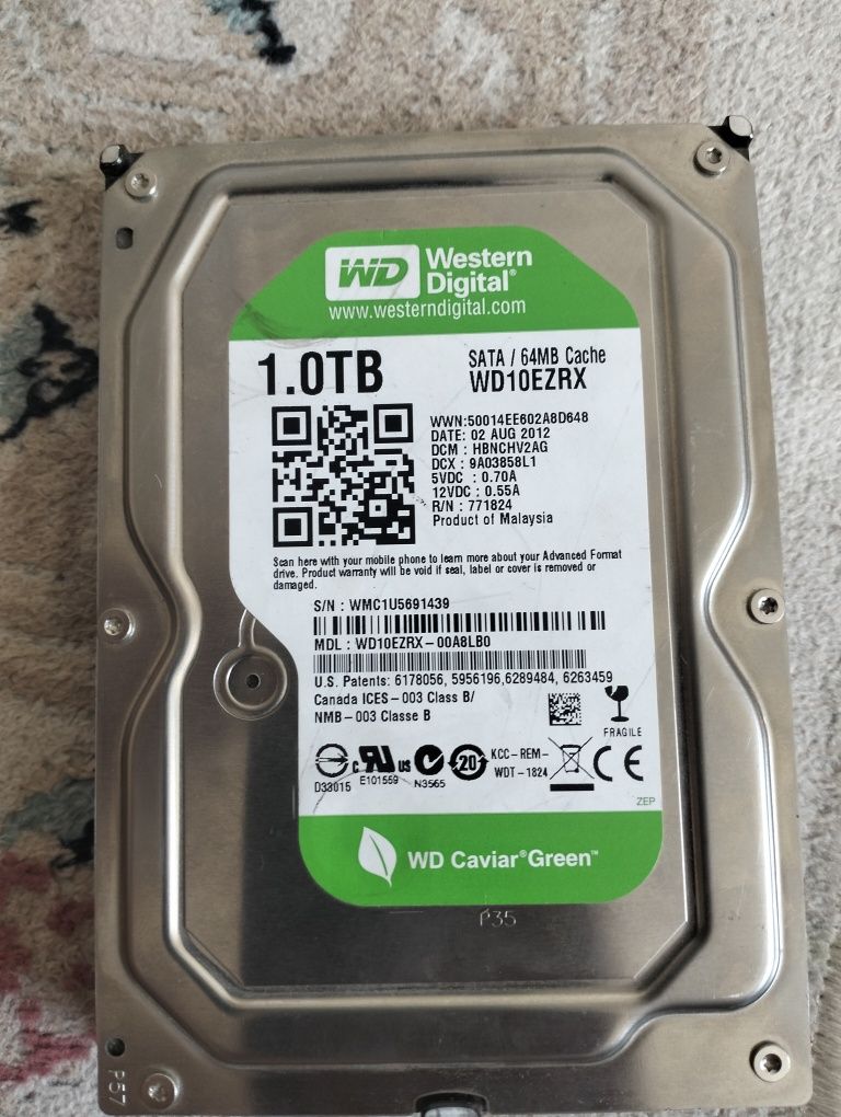 Продам жёстки диск HDD на 1.0TB