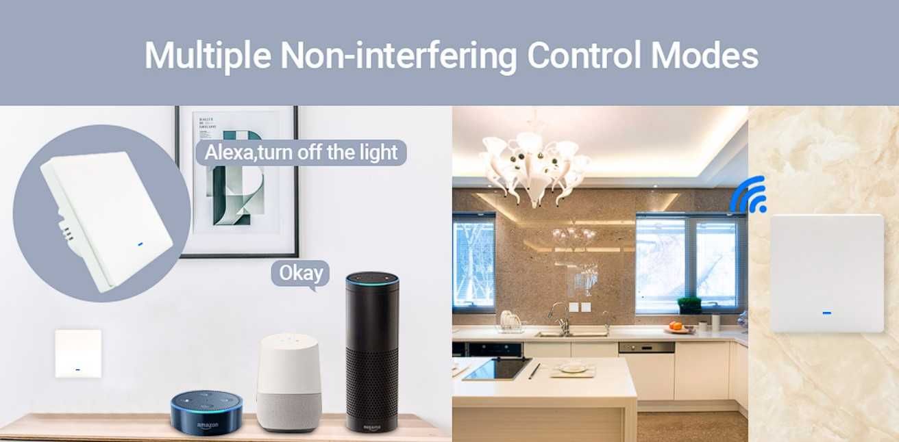 Intrerupator inteligent wireless smart switch Alexa Google Assistant