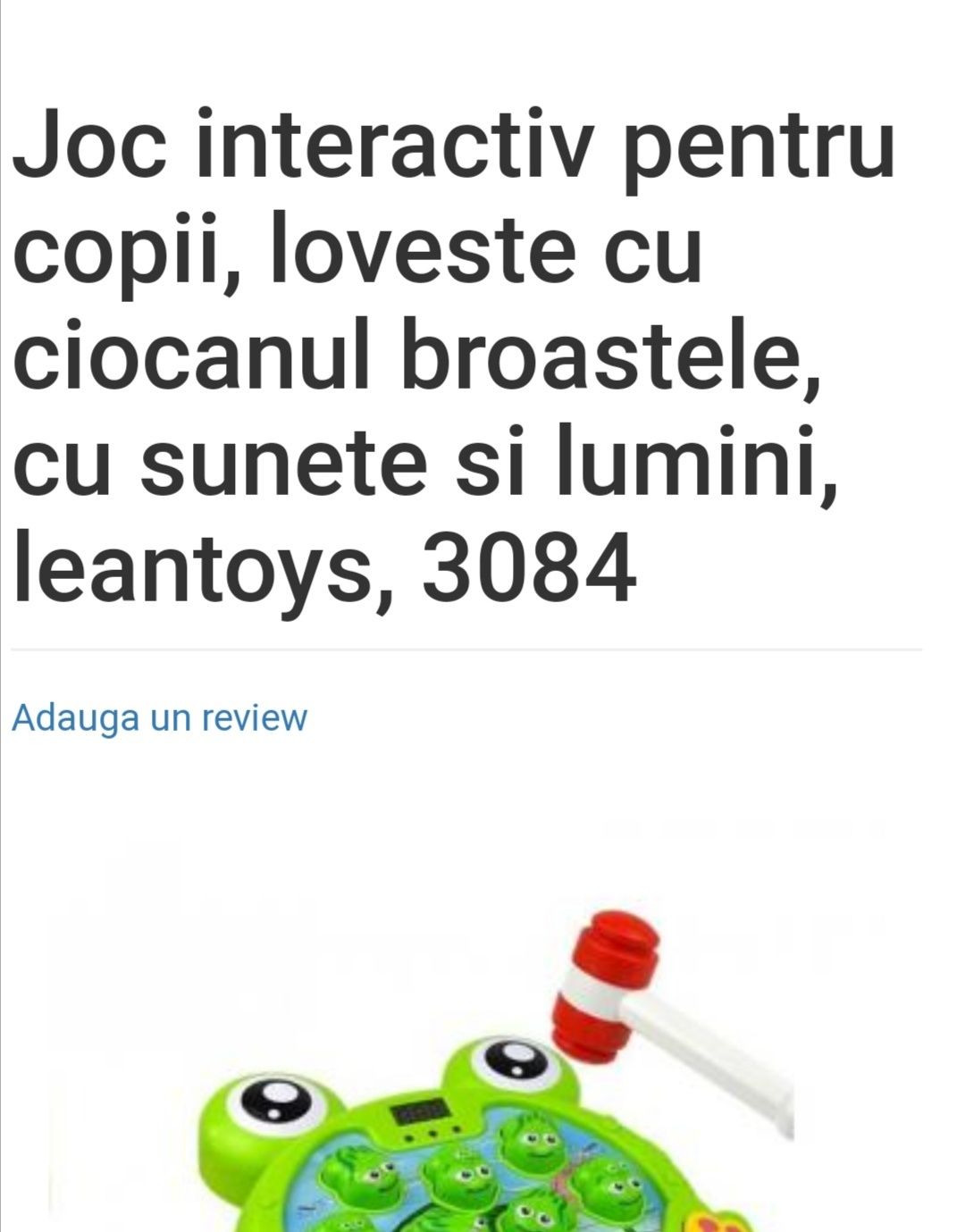 Joc interactiv pentru copii, lovește cu ciocanul broaștele cu sunete