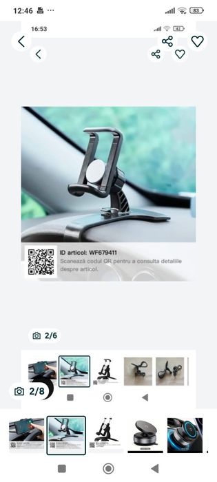 Suport auto universal  pentru telefoane mobile