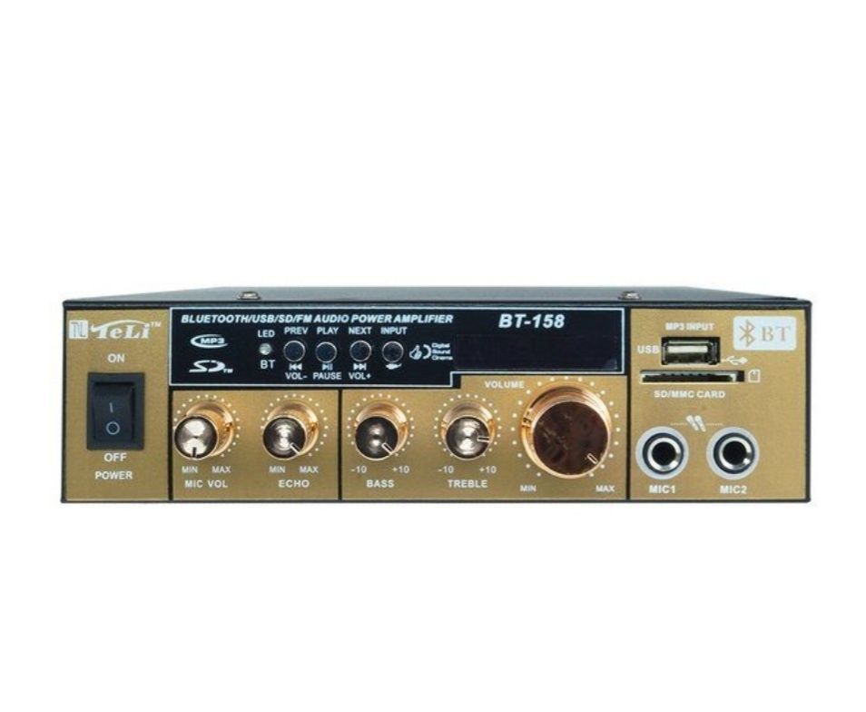 Amplificator receiver audio bluetooth USB telecomanda BT-158