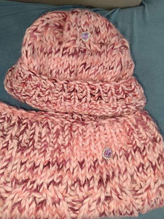 Шал и шапка от мекичка прежда