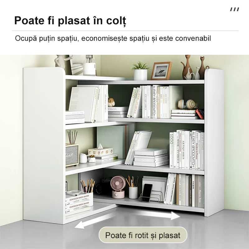 Biblioteca cu 6 compartimente, rotativa, cu lungime reglabila