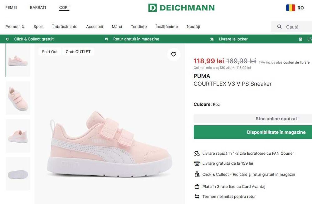 PUMA COURTFLEX V3 V PS Sneaker - Marimea 35