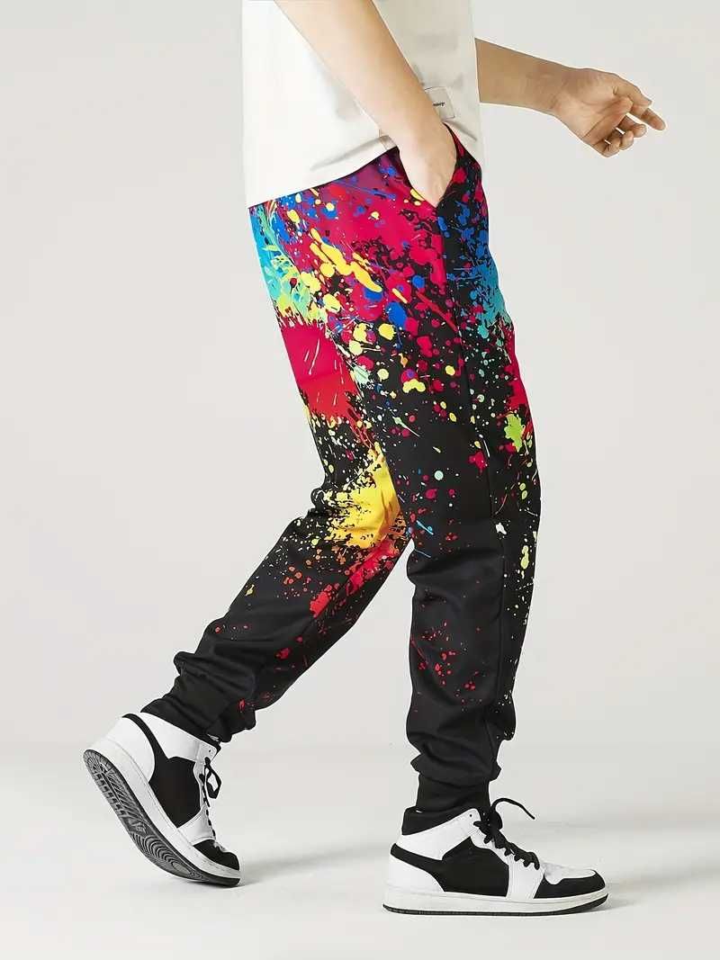 pantaloni sport barbat multicolor marimea L POLIESTER 100%