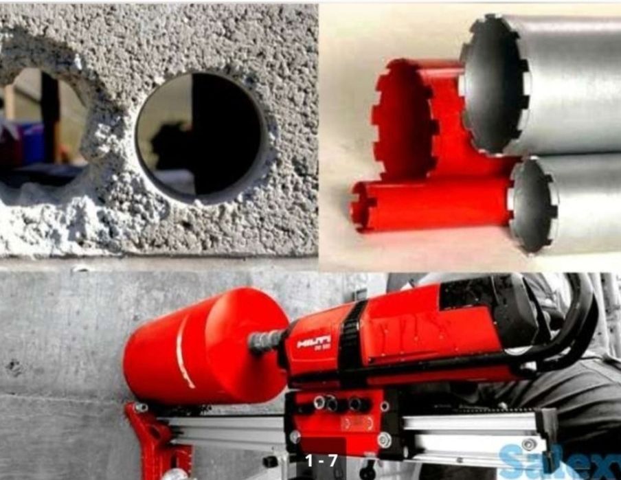 Алмазное сверление бурение отверстий, резка бетона