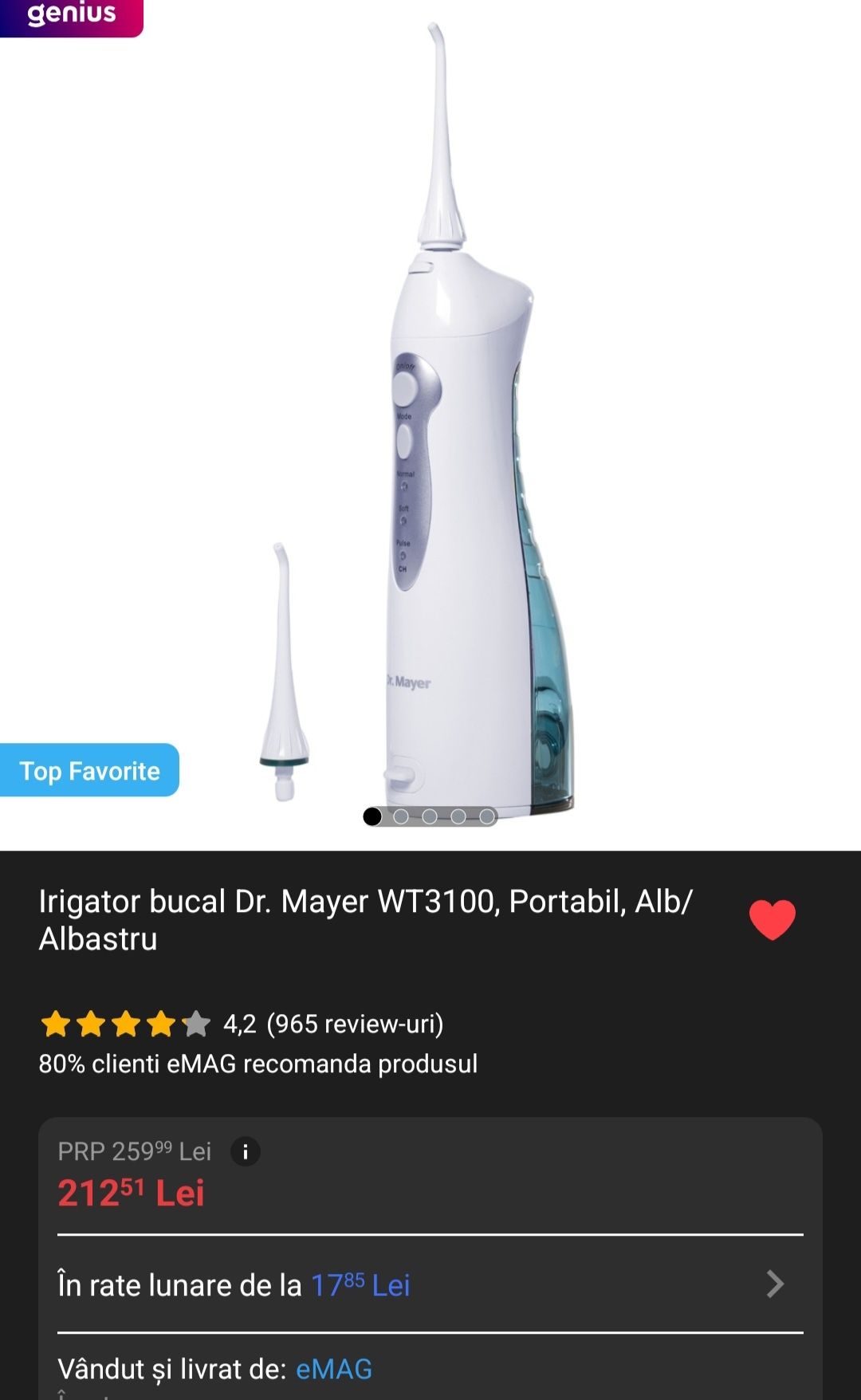 Încărcător simplu irigator bucal dr Mayer NOU

Eu mi am luat două și n