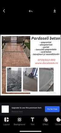 Beton elicopterizat Pardoseli beton Beton amprentat