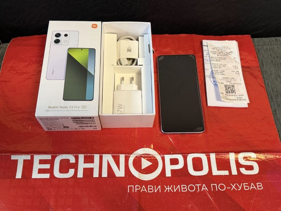 КАТО НОВ 256GB Redmi Note 13 Pro Гаранция Technopolis '26 Purple Лилав