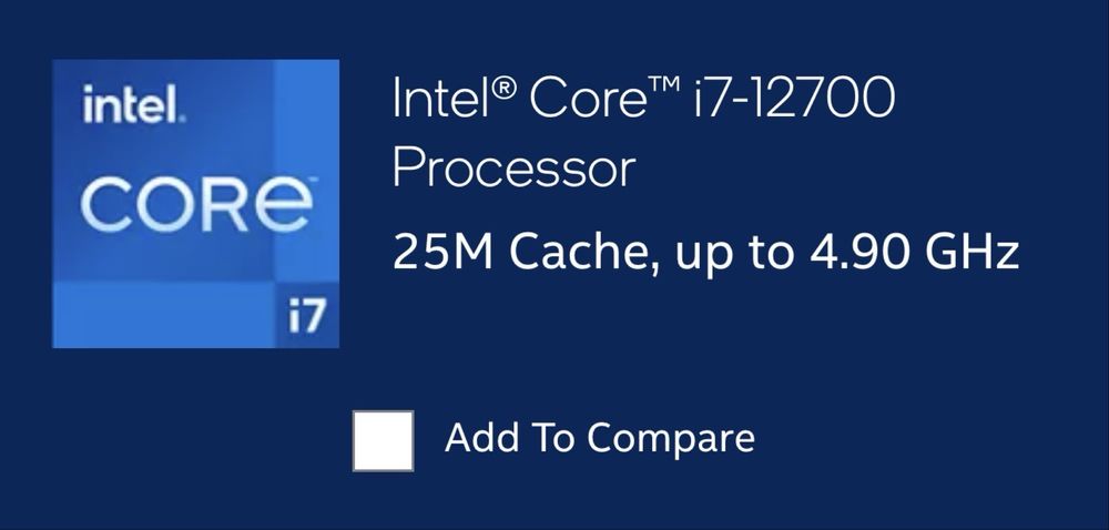 intel Core i7 12700