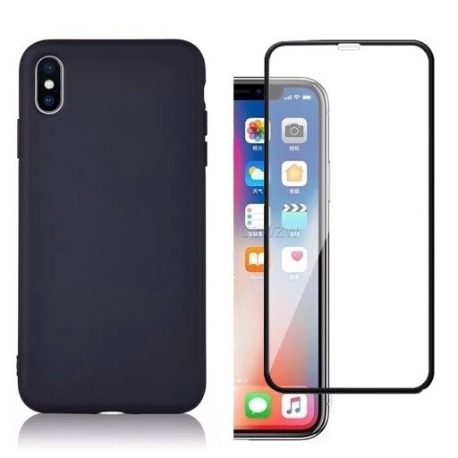 Iphone X XS XR XS MAX Husa Silicon Alcantara Interior + Folie Sticla