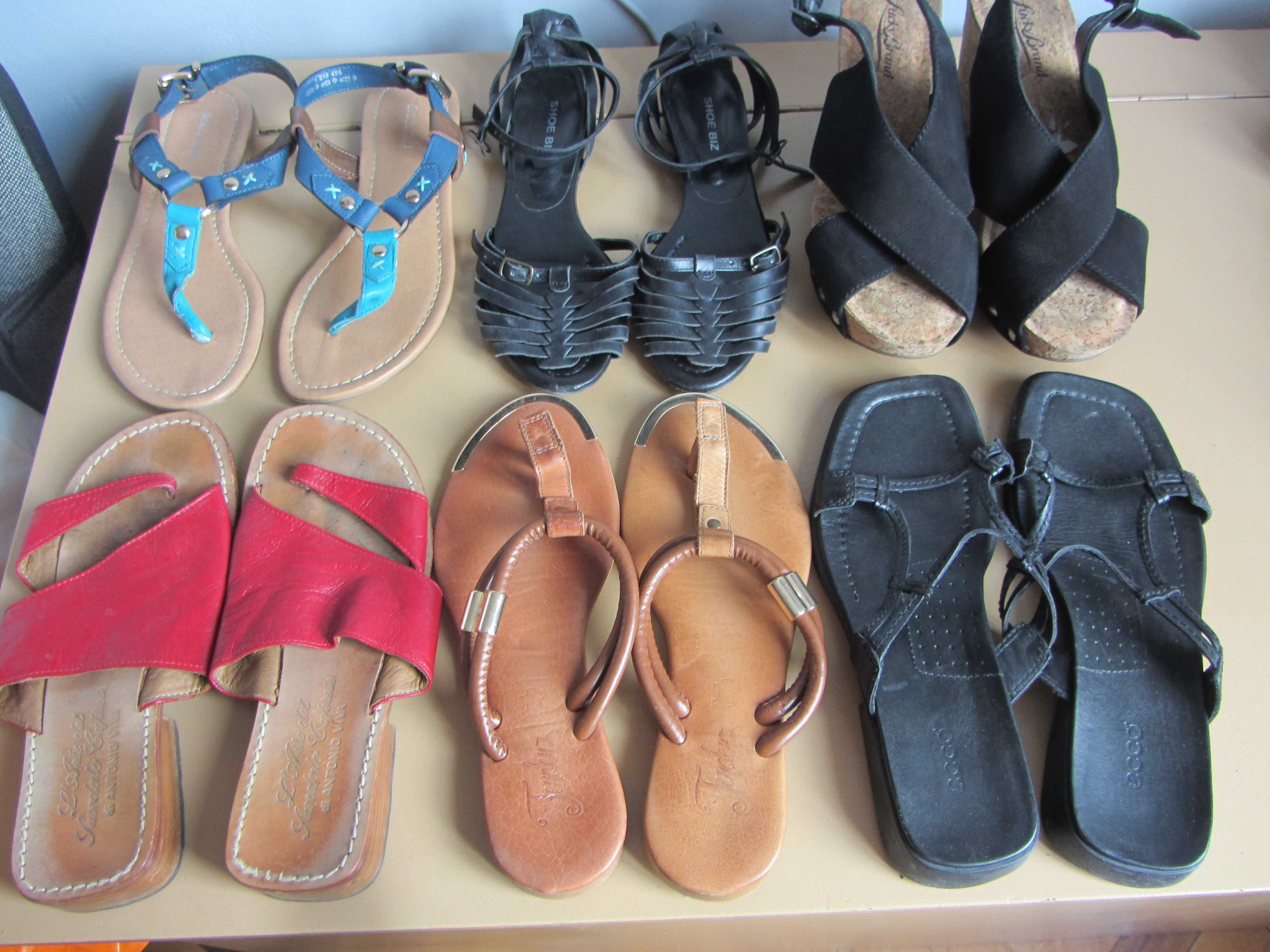 Различни дамски чехли и сандали естествена кожа номер 36