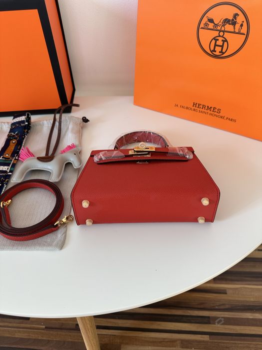 Geanta Hermes Kelly 19cm Rosu
