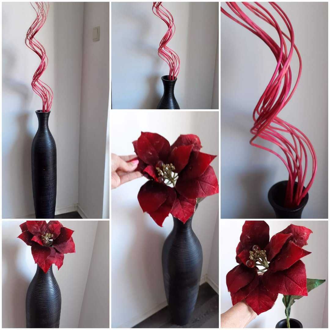 ваза с декоративно снобче и цветя