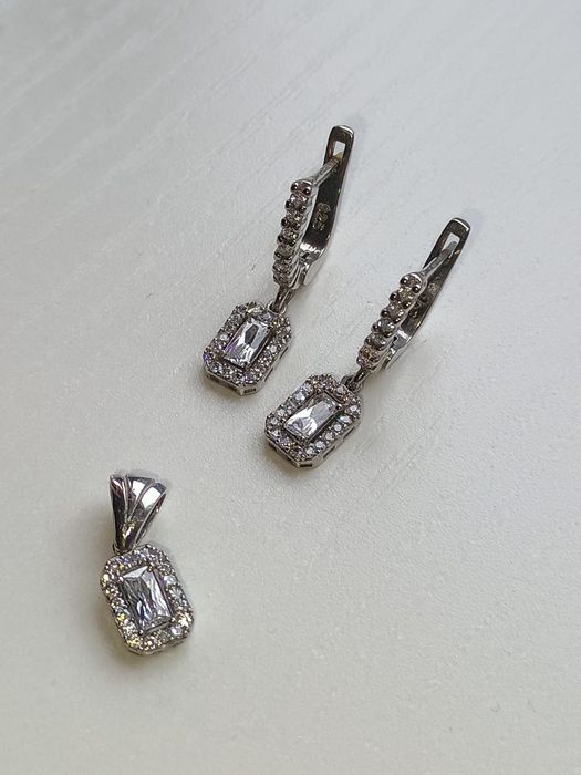 Set argint cercei si pandantiv