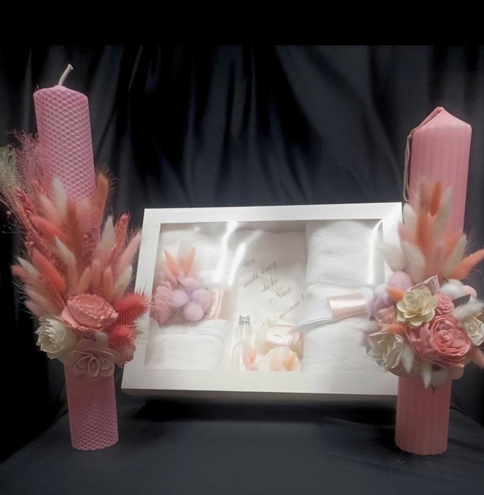 Lumânări,buchete și trusouri de botez/nunta