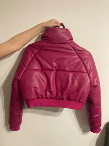 Късо розово яке зимно