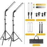 Set 2 lumini LED trepied studio foto video chat video 360 cabina foto