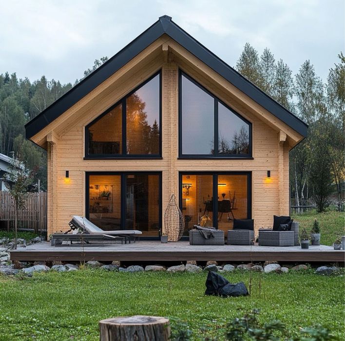Cabane din lemn tip casa sau Aframe