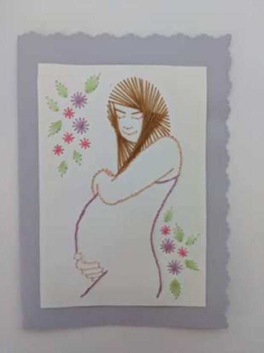 Felicitare cusuta - SC 01 Expectant Mother