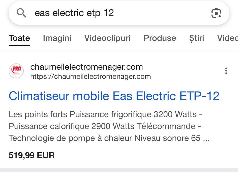 Aer conditionat portabil EAS ELECTRIC ETP12