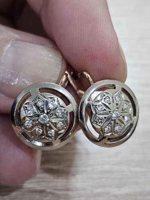 Серьги бриллианты 585СССР